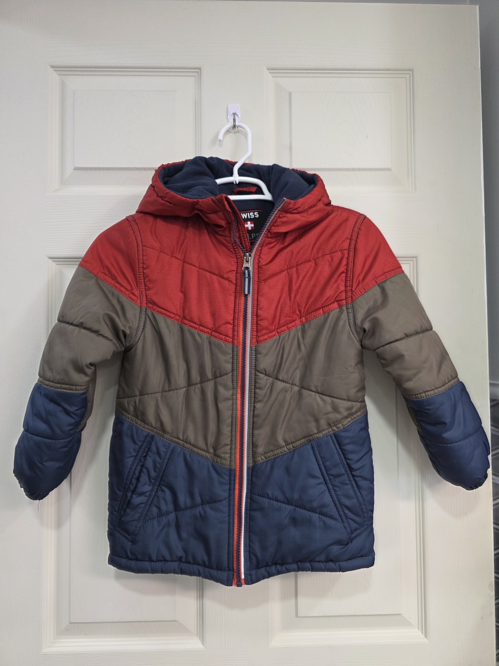 Kids Swiss Alps Winter Coat Puffer Jacket with Hood Size 7